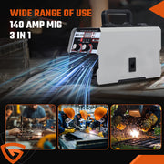 DURAFORCE for Welder 140Amp Mig Welding Machine 3-in-1 Flux Core MIG/Stick/Lift TIG Welder