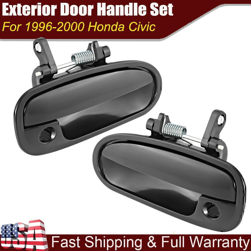 DURAFORCE Exterior Door Handle Set For 96-00 Honda Civic Primed Plastic Front Left & Right