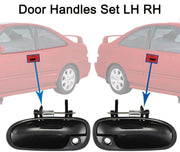 DURAFORCE Exterior Door Handle Set For 96-00 Honda Civic Primed Plastic Front Left & Right