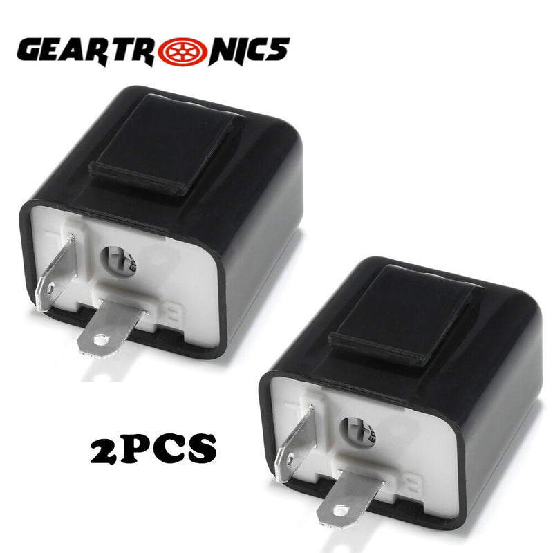 DURAFORCE 2xAdjustable LED Flasher Relay Turn Signal Blinker Light For Motorcycle 12V 2Pi*