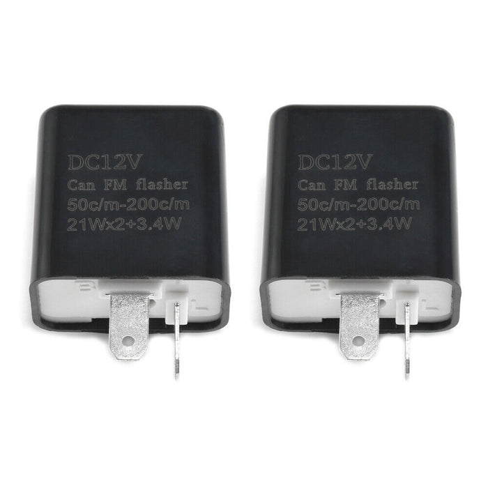 DURAFORCE 2xAdjustable LED Flasher Relay Turn Signal Blinker Light For Motorcycle 12V 2Pi*