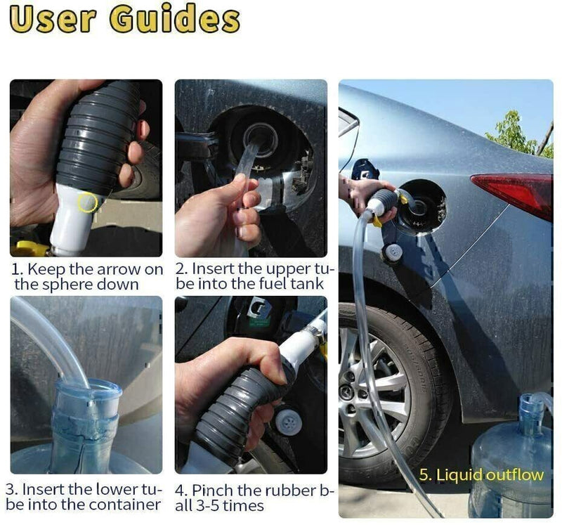 DURAFORCE For Gasoline Petrol Siphon Hand Pump Portable Manual Car Fuel Transfer Pump NEW