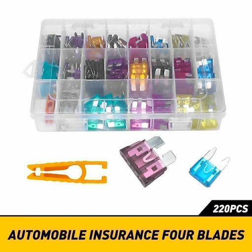 DURAFORCE 220pcs Car Blade Fuse Assortment Assorted Blade Auto Truck Automotive Parts