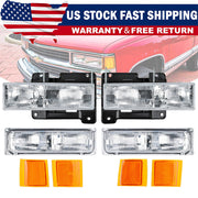 DURAFORCE For 1994-1998 Chevy Silverado C10 C/K 1500 2500 3500 Headlights w/Bumper Lamp