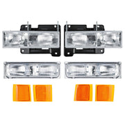 DURAFORCE For 1994-1998 Chevy Silverado C10 C/K 1500 2500 3500 Headlights w/Bumper Lamp