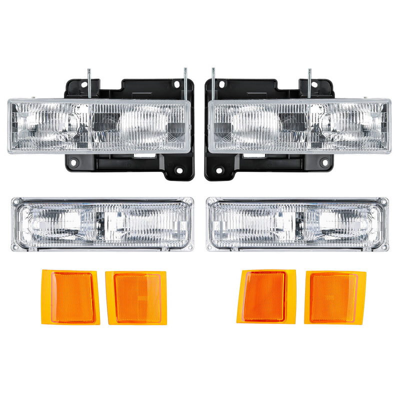 DURAFORCE For 1994-1998 Chevy Silverado C10 C/K 1500 2500 3500 Headlights w/Bumper Lamp