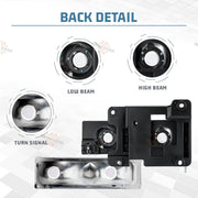 DURAFORCE For 1994-1998 Chevy Silverado C10 C/K 1500 2500 3500 Headlights w/Bumper Lamp