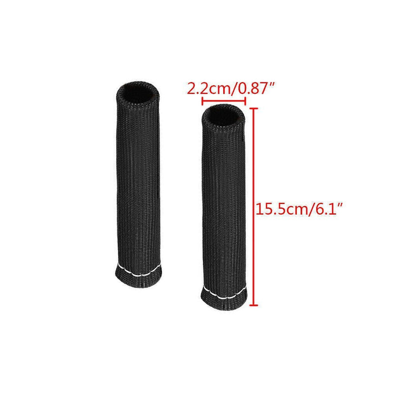 DURAFORCE 8pcs 2500° 6" Spark Plug Wire Boots Protector Sleeve Heat Shield Cover Black