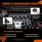 DURAFORCE 4Pcs Transmission Engine Motor Mount Fit 2006-2011 Honda Civic 1.8L For Manual
