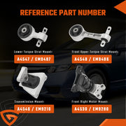 DURAFORCE 4Pcs Transmission Engine Motor Mount Fit 2006-2011 Honda Civic 1.8L For Manual
