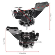 DURAFORCE Pair Front L +R Wheel Bearing Hub Knuckle Assembly for 2013-19 Nissan Versa 1.6L