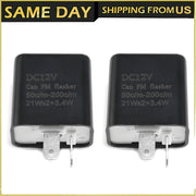 DURAFORCE 2pcs Adjustable LED Flasher Relay Turn signal Blinker Light for Motorcycle 2Pin