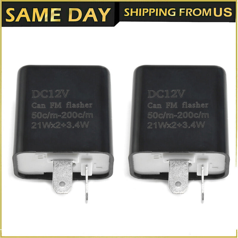 DURAFORCE 2pcs Adjustable LED Flasher Relay Turn signal Blinker Light for Motorcycle 2Pin