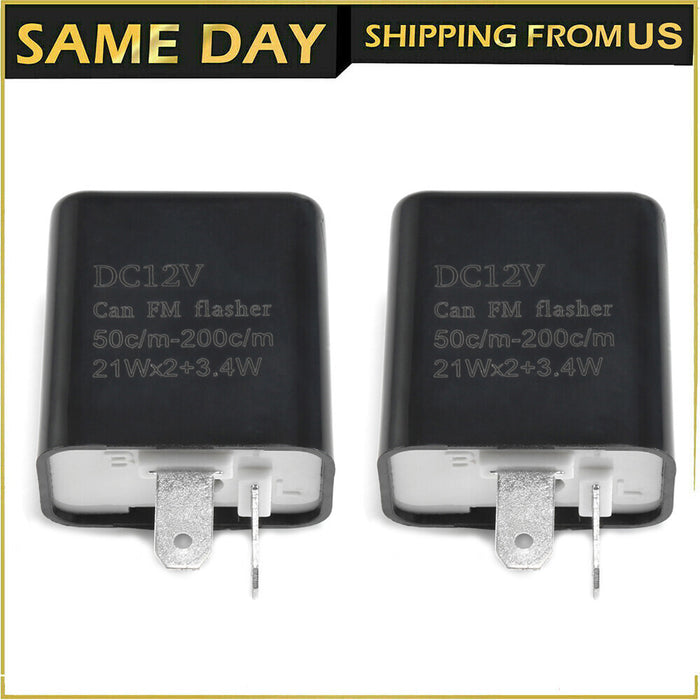 DURAFORCE 2pcs Adjustable LED Flasher Relay Turn signal Blinker Light for Motorcycle 2Pin