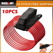 DURAFORCE Inline Fuse Holder to Accept 12V 30A Small Blade Fuses Splash Proof Car 18AWG*