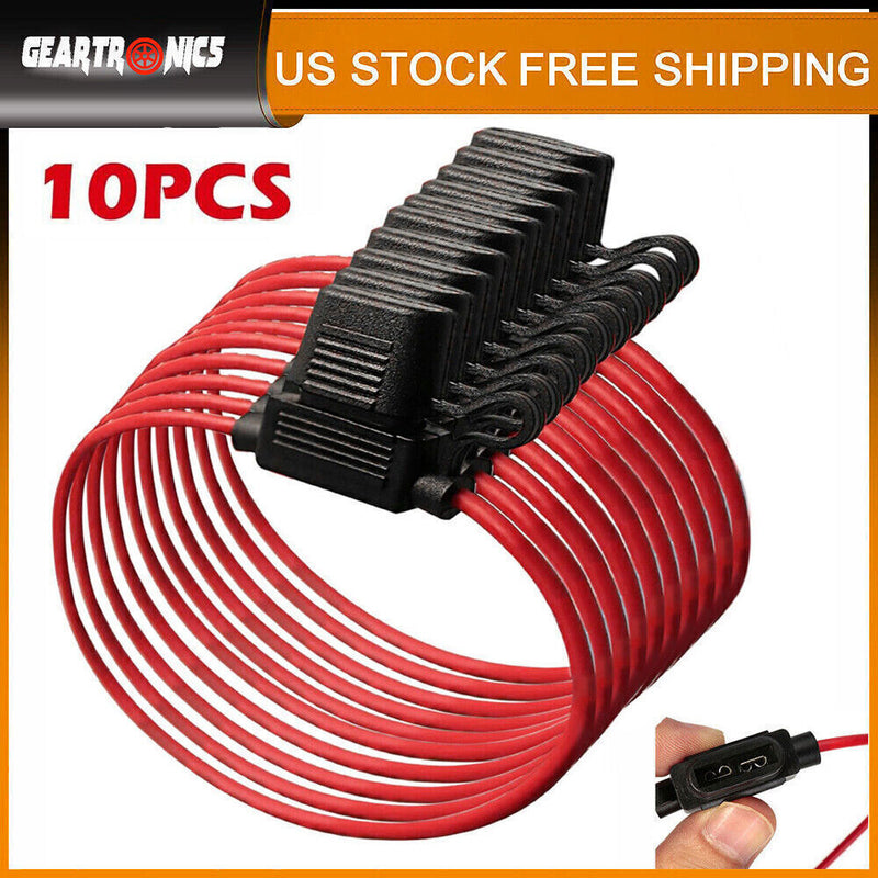 DURAFORCE Inline Fuse Holder to Accept 12V 30A Small Blade Fuses Splash Proof Car 18AWG*
