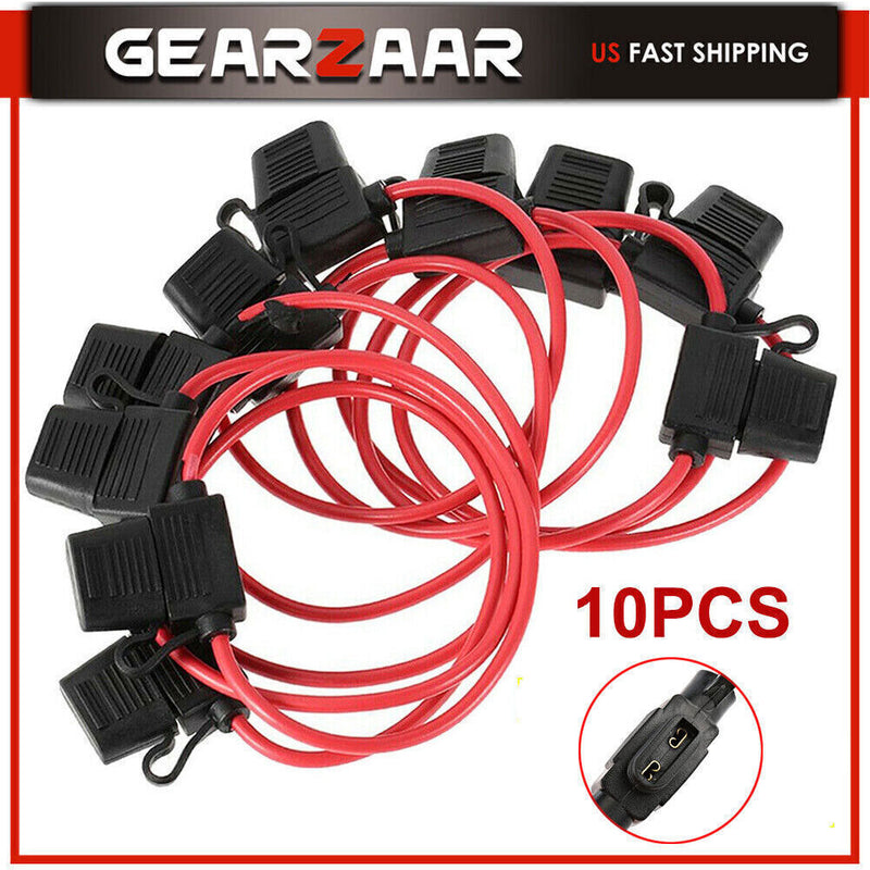 DURAFORCE Inline Fuse Holder to Accept 12V 30A Small Blade Fuses Splash Proof Car 18AWG*