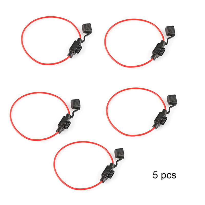 DURAFORCE Inline Fuse Holder to Accept 12V 30A Small Blade Fuses Splash Proof Car 18AWG*