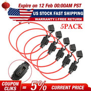 DURAFORCE 5 PACK 18 GAUGE ATC FUSE HOLDER IN-LINE AWG WIRE COPPER 12 VOLT POWER BLADE