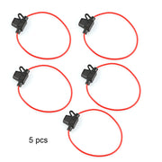 DURAFORCE 5 PACK 18 GAUGE ATC FUSE HOLDER IN-LINE AWG WIRE COPPER 12 VOLT POWER BLADE