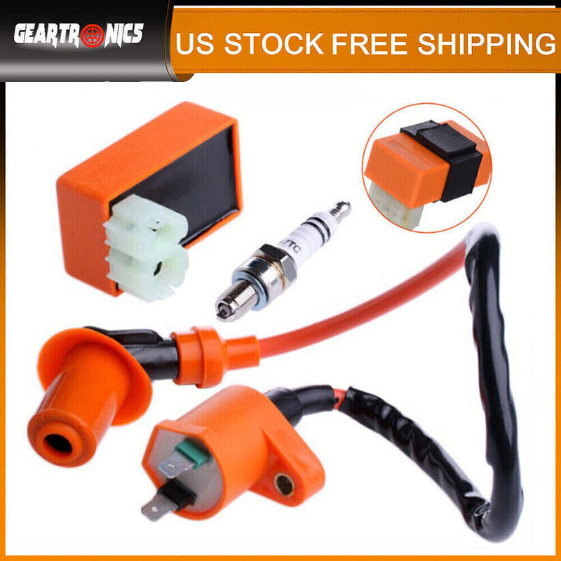 DURAFORCE For GY6 50cc -150cc ATV SCOOTER MOPED RACING AC CDI BOX IGNITION COIL SPARK PLU!