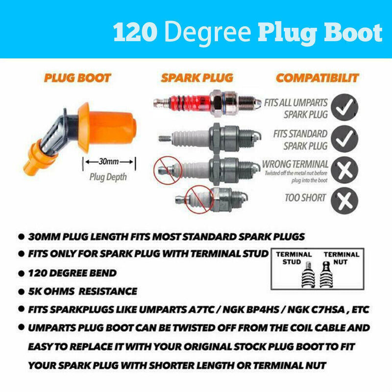 DURAFORCE For GY6 50cc -150cc ATV SCOOTER MOPED RACING AC CDI BOX IGNITION COIL SPARK PLU!