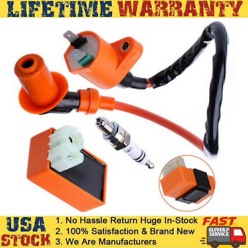 DURAFORCE For GY6 50cc -150cc ATV SCOOTER MOPED RACING AC CDI BOX IGNITION COIL SPARK PLU!
