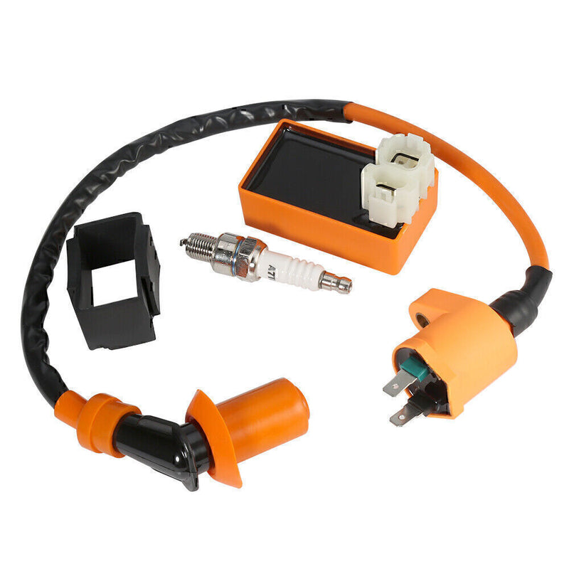 DURAFORCE For GY6 50cc -150cc ATV SCOOTER MOPED RACING AC CDI BOX IGNITION COIL SPARK PLU!