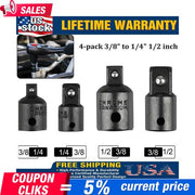 DURAFORCE 3/8" to 1/4" 1/2 inch Drive Ratchet SOCKET ADAPTER REDUCER Air Impact 4PCS!