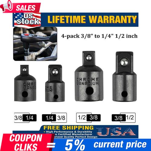 DURAFORCE 3/8" to 1/4" 1/2 inch Drive Ratchet SOCKET ADAPTER REDUCER Air Impact 4PCS!