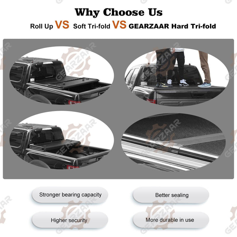 DURAFORCE 4.5FT Hard Tri-Fold for 2022-2023 2024 Ford Maverick Tonneau Cover Truck Bed US/