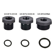 DURAFORCE 3x Black 1/2-28 to 3/4-16, 13/16-16, 3/4 NPT Thread Oil Filter Adapters Set