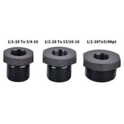 DURAFORCE 3x Black 1/2-28 to 3/4-16, 13/16-16, 3/4 NPT Thread Oil Filter Adapters Set