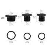 DURAFORCE 3x Black 1/2-28 to 3/4-16, 13/16-16, 3/4 NPT Thread Oil Filter Adapters Set