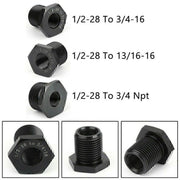 DURAFORCE 3x Black 1/2-28 to 3/4-16, 13/16-16, 3/4 NPT Thread Oil Filter Adapters Set