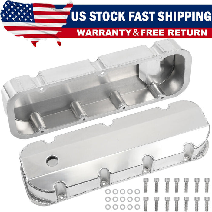 DURAFORCE Aluminum Fabricated Valve Cover for Big Block Chevy BBC 396 454 w/ Breather Hole