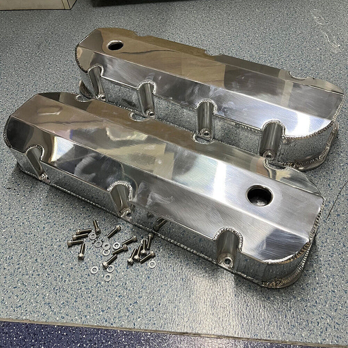 DURAFORCE Aluminum Fabricated Valve Cover for Big Block Chevy BBC 396 454 w/ Breather Hole
