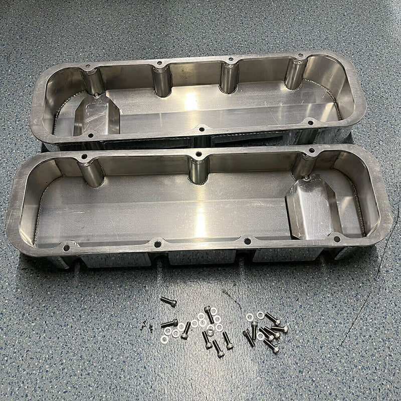 DURAFORCE Aluminum Fabricated Valve Cover for Big Block Chevy BBC 396 454 w/ Breather Hole