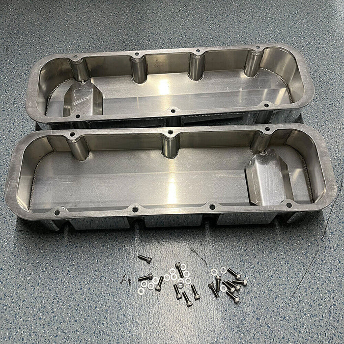 DURAFORCE Aluminum Fabricated Valve Cover for Big Block Chevy BBC 396 454 w/ Breather Hole