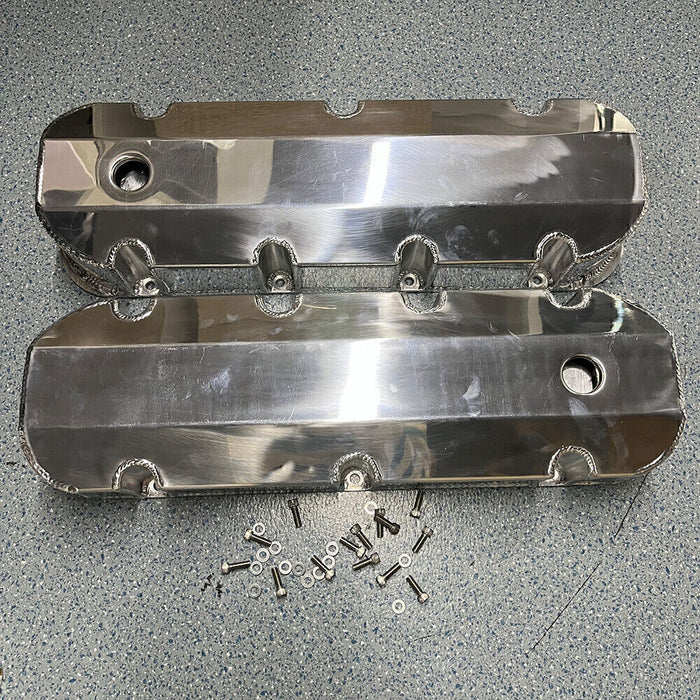 DURAFORCE Aluminum Fabricated Valve Cover for Big Block Chevy BBC 396 454 w/ Breather Hole
