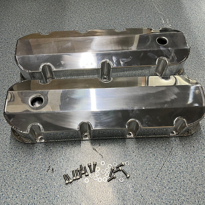 DURAFORCE Aluminum Fabricated Valve Cover for Big Block Chevy BBC 396 454 w/ Breather Hole