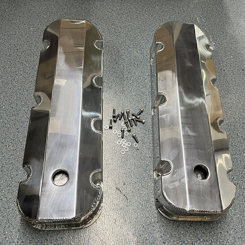 DURAFORCE Aluminum Fabricated Valve Cover for Big Block Chevy BBC 396 454 w/ Breather Hole