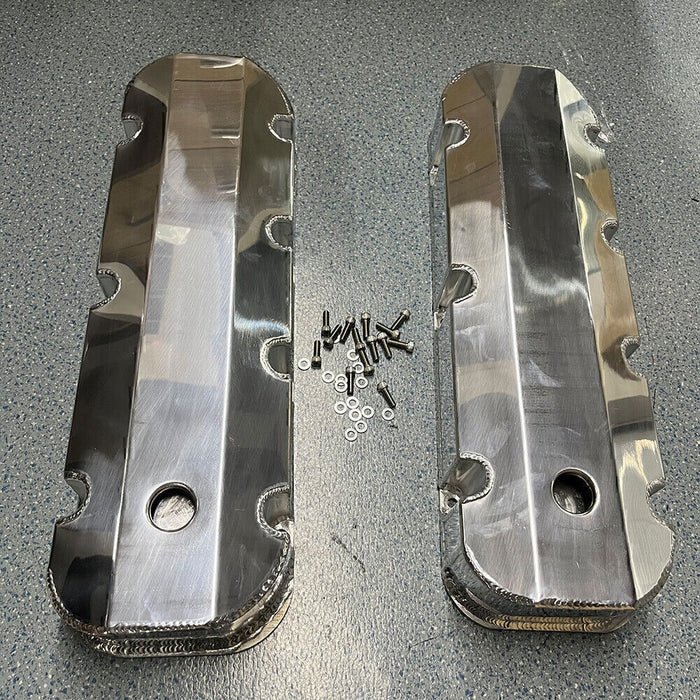 DURAFORCE Aluminum Fabricated Valve Cover for Big Block Chevy BBC 396 454 w/ Breather Hole
