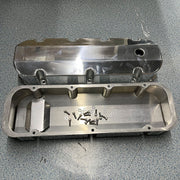 DURAFORCE Aluminum Fabricated Valve Cover for Big Block Chevy BBC 396 454 w/ Breather Hole