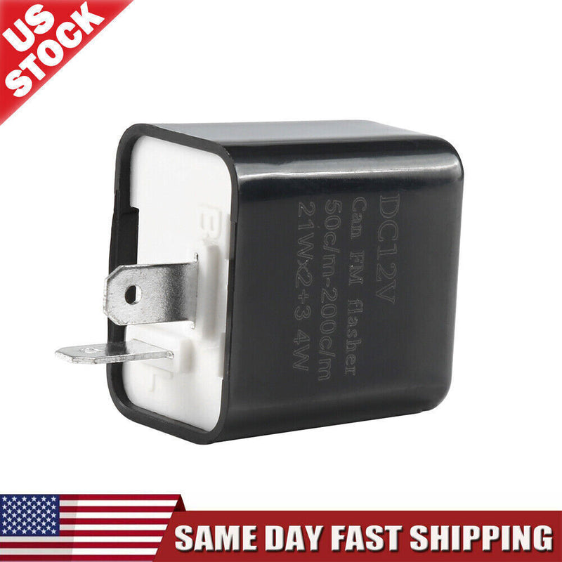DURAFORCE 2-Pin Adjustable LED Flasher Relay Turn Signal Blinker Light 12 V for Motorcycle