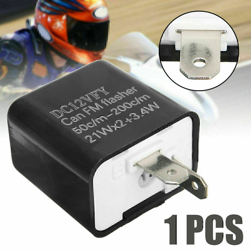 DURAFORCE 2-Pin Adjustable LED Flasher Relay Turn Signal Blinker Light 12 V for Motorcycle