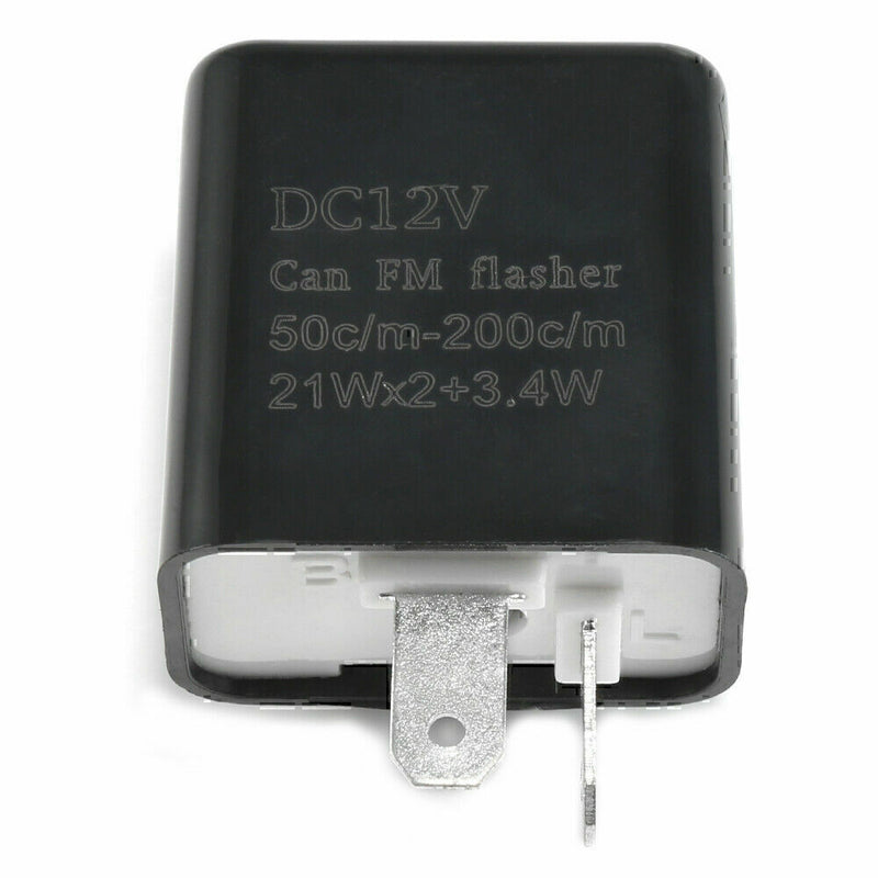 DURAFORCE 2-Pin Adjustable LED Flasher Relay Turn Signal Blinker Light 12 V for Motorcycle