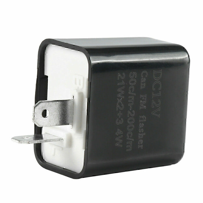 DURAFORCE 2-Pin Adjustable LED Flasher Relay Turn Signal Blinker Light 12 V for Motorcycle