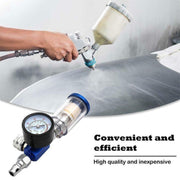 DURAFORCE 1/4" Spray Gun & In-Line Water Trap Filter Tool Air Pressure Regulator Gauge