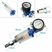 DURAFORCE 1/4" Spray Gun & In-Line Water Trap Filter Tool Air Pressure Regulator Gauge